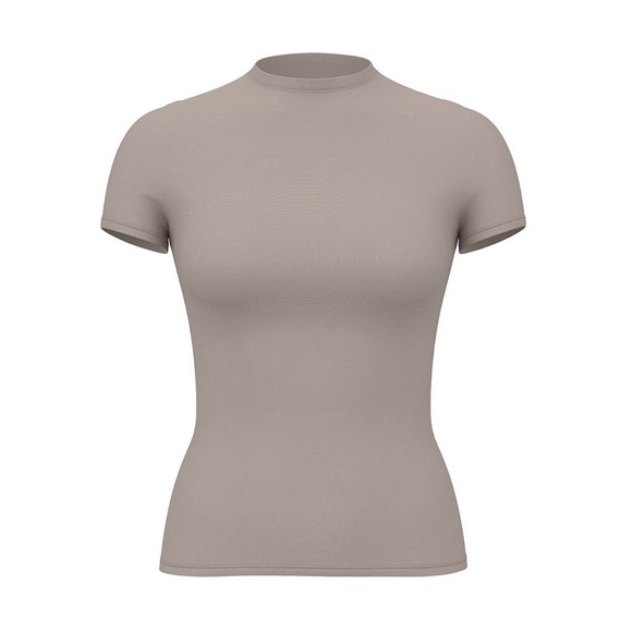 Victoria’s Secret PINK Base Stretch Tee Iced Coffee Size L NWT - Picture 1 of 3